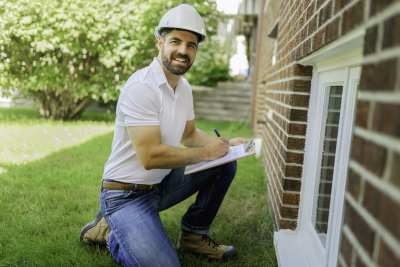 man inspecting the house